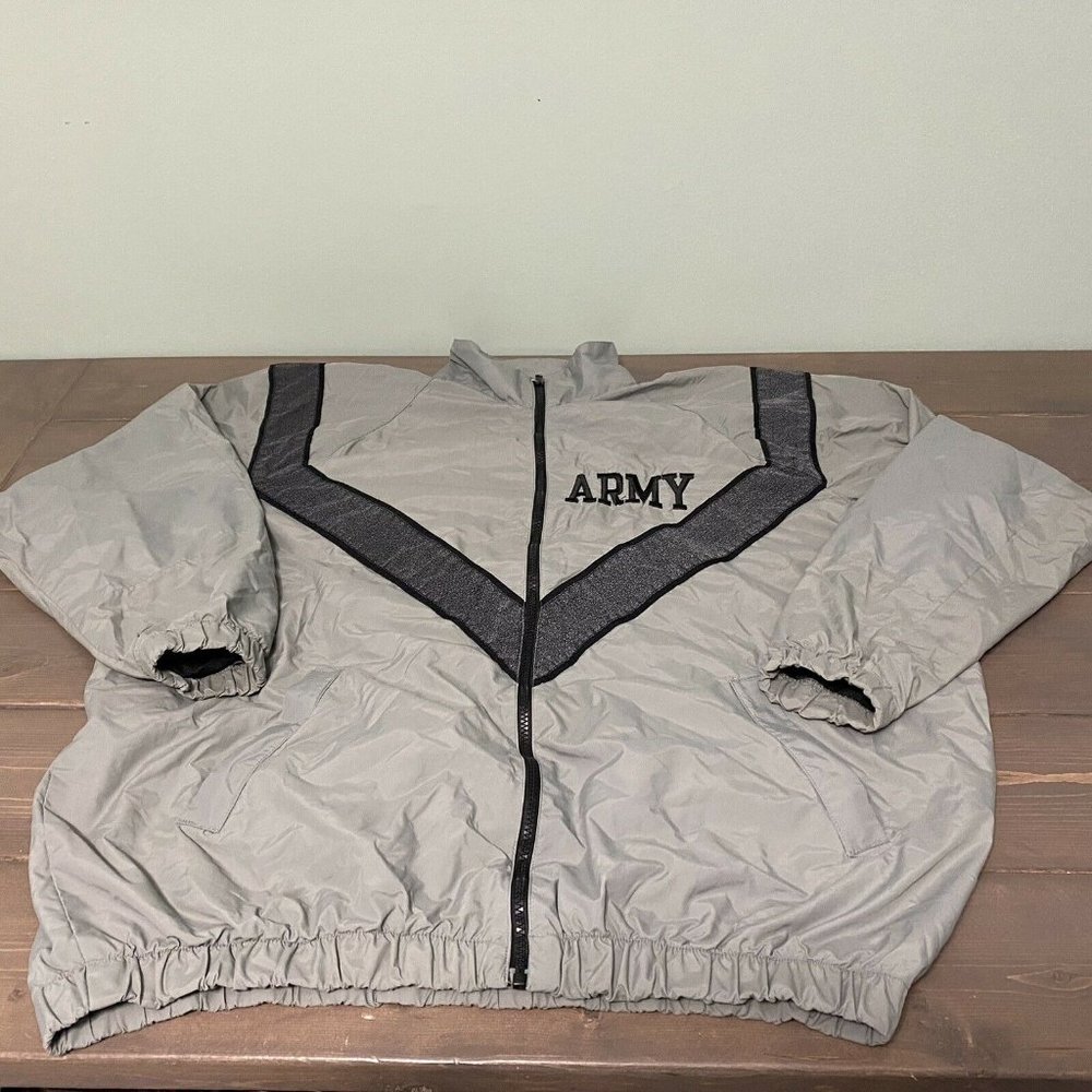 US Army PT Physical Fitness IPFU Uniform Jacket Gray X-LARGE LONG Used Great